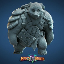armoured bear miniature tabletop beast cute dragons dungeons gaming monster panda enemy boardgame edition d&d dnd 5th pathfinder 3d print model - Mito3D