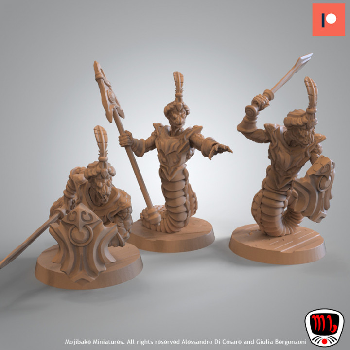 serpiente royal guardias presupuesto mesa modular rpg miniatura minis cobra dnd árabe 3D print model - Mito3D