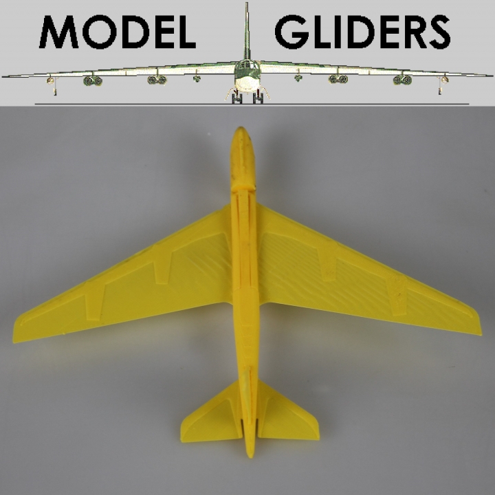 b52 Fliegen Gleitschirm angetrieben Gummiband Spielzeug Spiele Flugzeug freien Segelflugzeuge bomber 3D print model - Mito3D