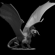 noir dragon wyrmling actualisé table 3d print model - Mito3D