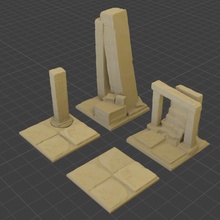 openfoliage sand ruins tile set desert terrain wargaming openforge dnd 3d print model - Mito3D