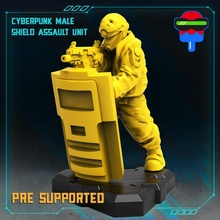 siberpunk erkek kalkan saldırı birim masaüstü isyan Cyberpunkred travma swat 3d print model - Mito3D