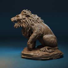 león mesa animal 3d print model - Mito3D