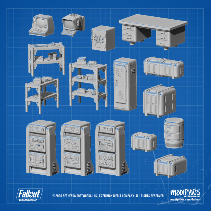 volta tec ufficio bundle ricaduta terra desolata guerra tavolo 3D print model - Mito3D