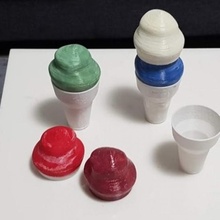 ice cream cone toys 2 parts ice cream + cone toys & games toy toys ice cone cream 3d print model - Mito3D