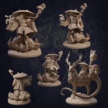 glade grandmother snow pack - presupported tabletop chinese deer dragon fox hero japanese mini monk mount character wizard trappers asian dnd cleric bard sorcerer kitsune antlers lodge 3d print model - Mito3D