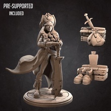 carmen captain tabletop female hero pirate character miniature boardgame d&d npc 3d print model - Mito3D