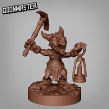 kobold miner 2 tabletop axe candle dragon dragons dungeons gold light mini pick wargaming dnd pickaxe 3d print model - Mito3D