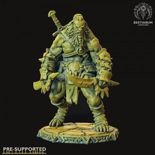 leonin male warrior tabletop beast fantasy fighter hero lion race rage dungeon d&d dnd 32mm berserker bestiarum 3d print model - Mito3D