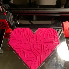 circuit heart art board decoration design pattern wall household 2d ender 3 decor fusion360 3d print model - Mito3D