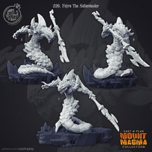 fajra salamander pre-supported tabletop fantasy lizard mount volcano supports encounter magma inferno castnplay presupported avernus supported infernus 3d print model - Mito3D