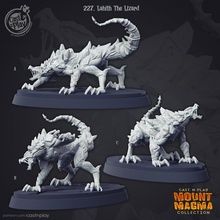 lahith lizard pre-supported tabletop beast fantasy mount d&d magma castnplay infernal presupported avernus supported infernus 3d print model - Mito3D