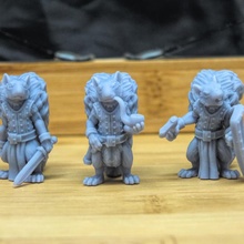 scurryni fighters pre supports tabletop rpg dungeonsanddragons squirrel bandit dnd mercenary presupported 3d print model - Mito3D