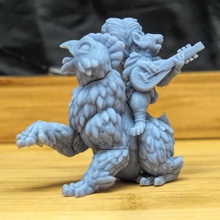 scurryni bard riding chickenbear pre supports tabletop bear rpg dungeonsanddragons squirrel dnd owlbear presupported 3d print model - Mito3D