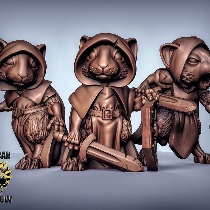 mousle rangers pre supports tabletop rpg mouse dungeonsanddragons ranger rogue dnd presupported 3D print model - Mito3D