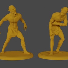 goules 2 pose table monstre Mort vivant vampire zombi mal goule 3d print model - Mito3D