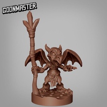 kobold sorcerer 1 tabletop dragon dragons dungeons gold mini rpg wings magic miniature staff mage flying dnd winged pathfinder shaman 3d print model - Mito3D