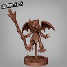 kobold sorcerer 2 tabletop dragon dragons dungeons gold leader mini rpg wings magic miniature staff mage flying dnd winged pathfinder shaman 3d print model - Mito3D