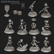 racoon tribe + fang dice flag tabletop board fantasy game boardgame dnd warriors pathfinder racoons 3d print model - Mito3D