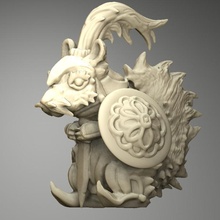 knight oaktree tabletop squirrel rodent squire 3d print model - Mito3D