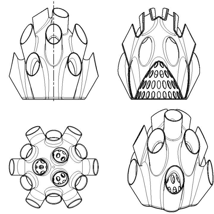 palmiga mondo bouquet vaso 3D print model - Mito3D