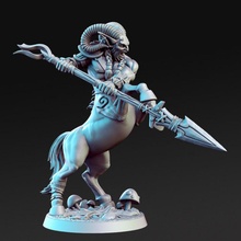 ceiron - centaur warrior spear 32mm dnd tabletop man horse male horn jump 3d print model - Mito3D