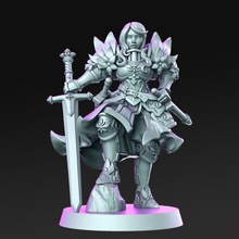 angeline - female paladin 32mm dnd tabletop armor girl light sword woman heavy rn estudio 3d print model - Mito3D