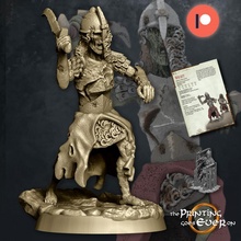 wight swordsman - presupported modular tabletop armor fantasy rpg sword undead wargaming warhammer zombie miniature lotr cemetery graveyard 28mm dnd frostgrave skirmish rotting pre-supported statblock 3d print model - Mito3D