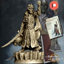 wight prince - presupported tabletop fantasy king royal rpg undead wargaming warhammer zombie miniature lotr lich cemetery graveyard 28mm dnd frostgrave skirmish necromancer pre-supported statblock 3d print model - Mito3D