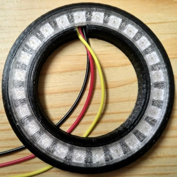 24 LED Neopixel Ring Fall Mantel freecad 3D print model - Mito3D
