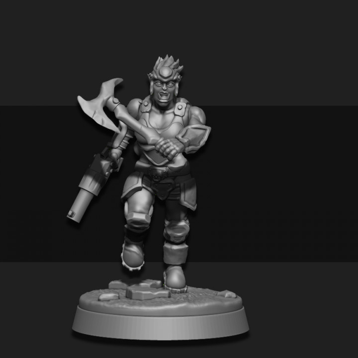 fêmea orc veterano 02 tampo mesa miniatura scifi jogo guerra fundição sarks 3D print model - Mito3D