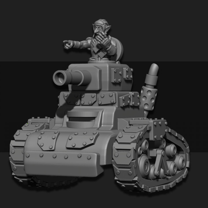 goblin junker tanque 03 tampo mesa veículo miniatura scifi jogo guerra fundição sarks 3D print model - Mito3D