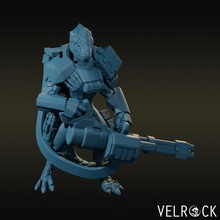 reptil soldado artillero v1 mesa lagartija martillo guerra ciencia ficción juego 40k gente 3d print model - Mito3D