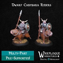 dwarf capybara riders tabletop dragons dungeons miniatures warhammer dnd dwarves kingsofwar ageofsigmar guinea dndminis guineapigs 3d print model - Mito3D