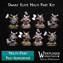 enano élite multi equipo mesa dragones mazmorras miniaturas martillo guerra dnd enanos Kingsofwar ageofsigmar 3d print model - Mito3D