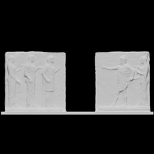 Hermes kharites relieves paso theoroi escanear Grecia escultura 3dprintable severestyle 3d print model - Mito3D