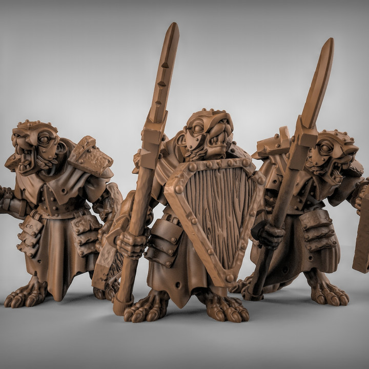 gepanzert Rattenvolk sheilds Tischplatte Fantasie Kriegshammer Ratte Verliese Drachen dnd Pfadfinder Skaven Könige Krieges ageofsigmar aos Sturmhitze 3D print model - Mito3D