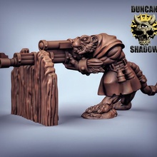 ratfolk rifle tabletop fantasy warhammer rat dungeonsanddragons dnd skaven kingsofwar ageofsigmar aos jezzail 3d print model - Mito3D