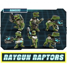 Raygun raptores guarda pelotão loja exército dinossauro jurássico mini jogos guerra martelo miniatura tampo mesa velociraptor jogo raptor 3d print model - Mito3D