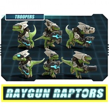 raygun raptors trooper squad store army dino dinosaur jurassic mini wargaming warhammer miniature tabletop velociraptor wargame raptor 3d print model - Mito3D