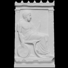 funerary stela sosinos scan figure greece louvre 3dprintable 3d print model - Mito3D