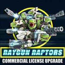 Raygun raptores kickstarter conjunto comercial licença melhoria loja exército dinossauro jurássico mini jogos guerra martelo miniatura tampo mesa velociraptor jogo raptor 3d print model - Mito3D