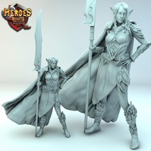 wood elf female glaive guard tabletop elven woodelf 3d print model - Mito3D