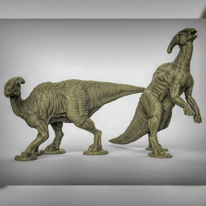 parasaurolophus tabletop animal dinosaur prehistoric dungeonsanddragons dnd pathfinder 3D print model - Mito3D