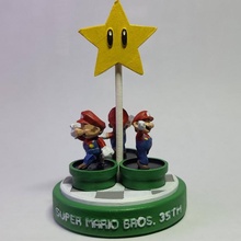 super Mario 3d stelle amiibo stile figurina fan arte all stars tux3doprints 3d print model - Mito3D
