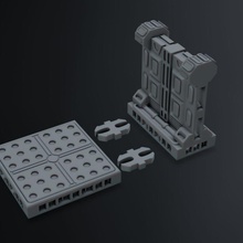 sci fi terrain pack sample building prop warhammer wall scifi sciencefiction openlock scatter 3d print model - Mito3D