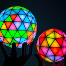 geodésico rgb conduziu esferas triângulo esfera colorida cúpula 3d print model - Mito3D
