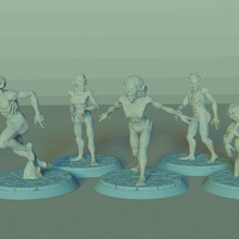 vampire spawn set 5 miniatures dungeons dragons free undead boardgame tabletop d&d vampirespawn 3d print model - Mito3D
