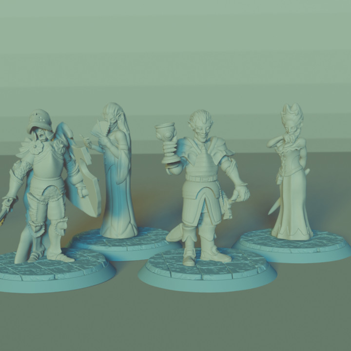 vampire lords ladies set 4 miniatures dungeons dragons free fantasy lady undead miniature lord boardgame tabletop vampires 3D print model - Mito3D