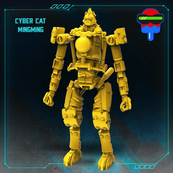 cyber gatto mingming tavolo kit robot mech 3D print model - Mito3D